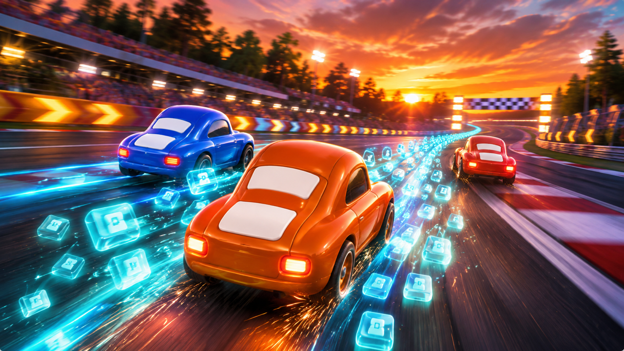 Typing Racer gameplay frame